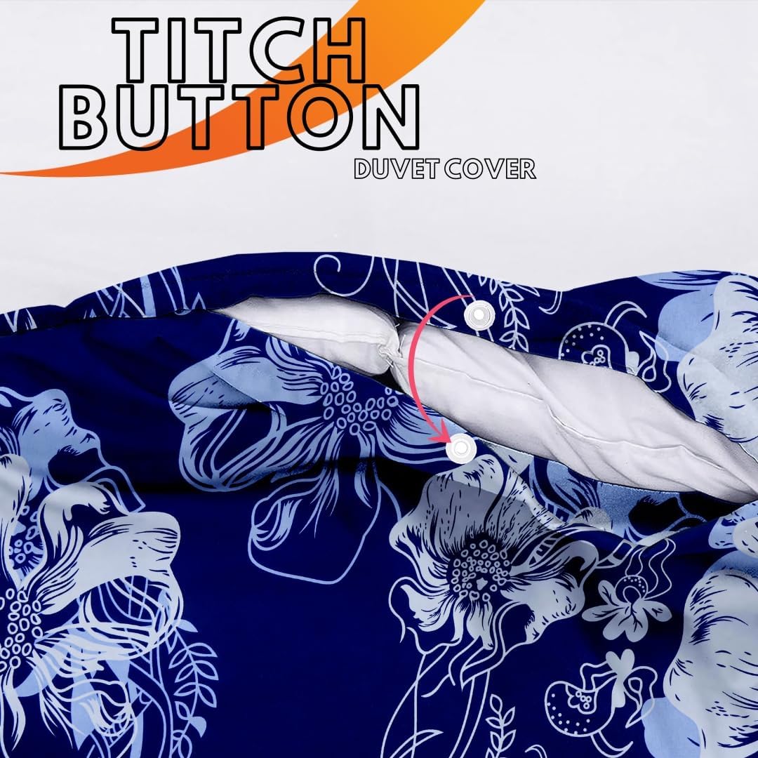 Duvet Cover Set (Blue Floral) - Image 4