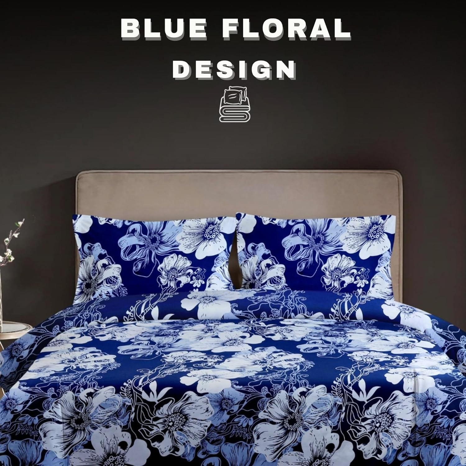 Duvet Cover Set (Blue Floral) - Image 5