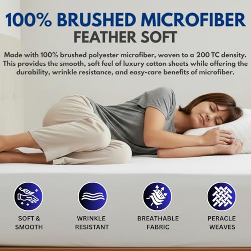Microfibre Fitted Sheet Cream - Image 4