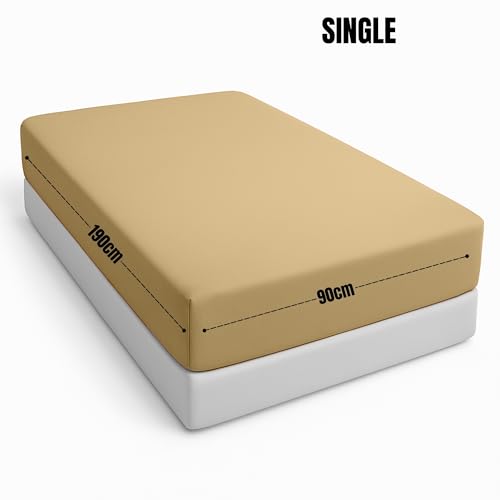 Microfibre Fitted Sheet Beige - Image 4