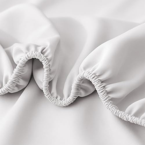 Microfibre Fitted Sheet White - Image 4
