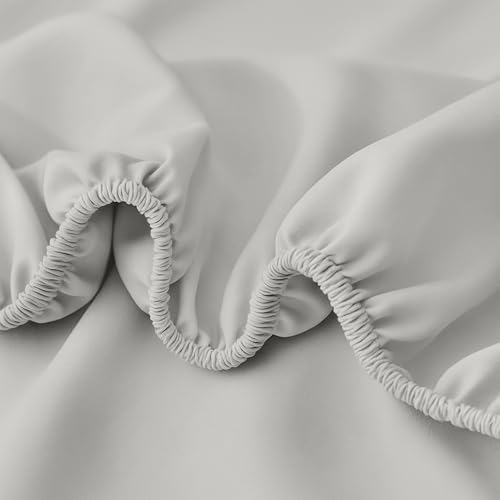 Microfibre Fitted Sheet Grey - Image 3